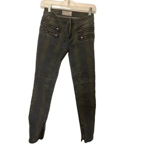 Free people Lennon plaid zipper skinny jean size 24